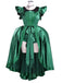 Ensemble de costumes en satin vert inspiré de Mercredi Addams des années 1950