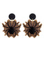 Boucles d'oreilles vintage noires en forme d'araignée et de toile d'araignée