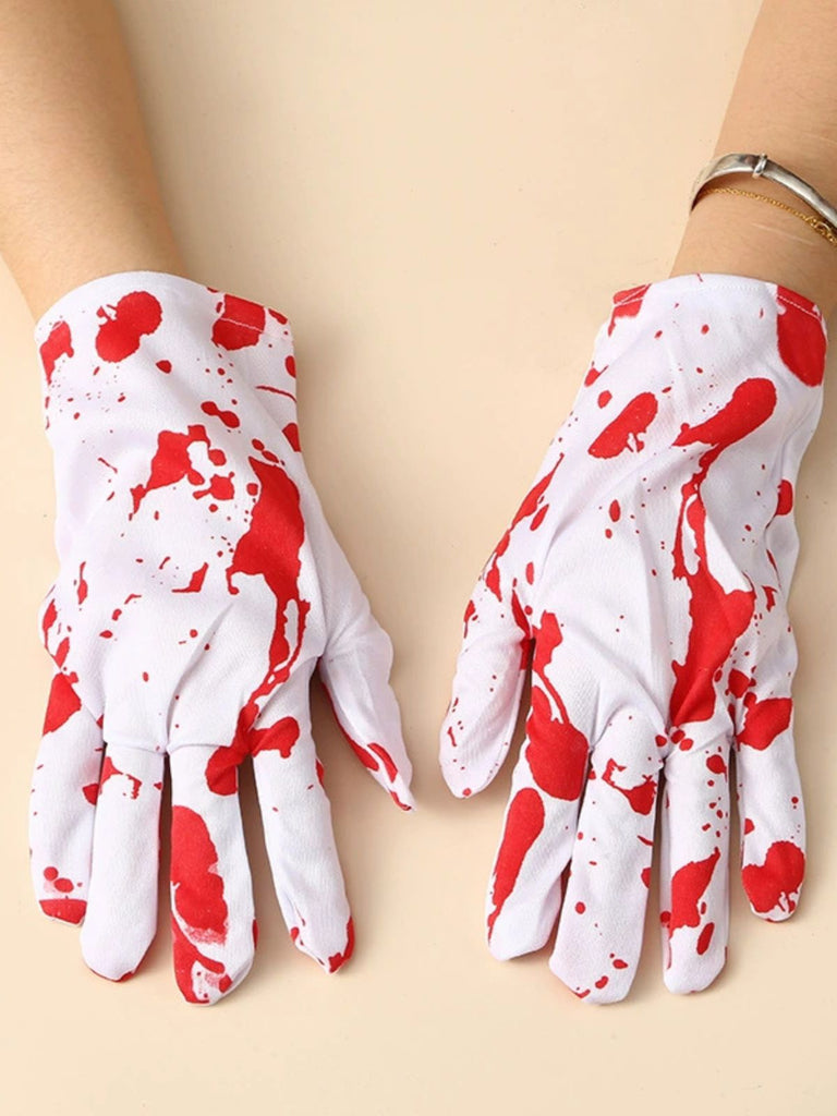 Gants blancs effrayants et sanglants Halloween