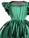 Ensemble de costumes en satin vert inspiré de Mercredi Addams des années 1950
