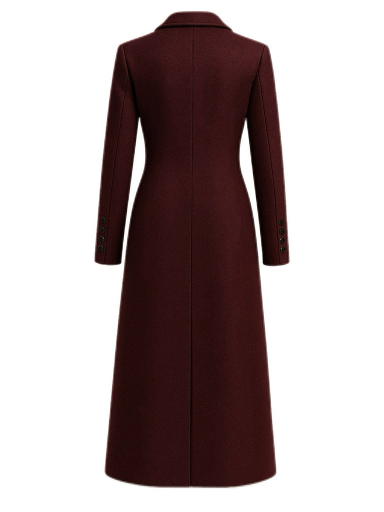 Manteau longue gris à boutons col revers unis des années 1930