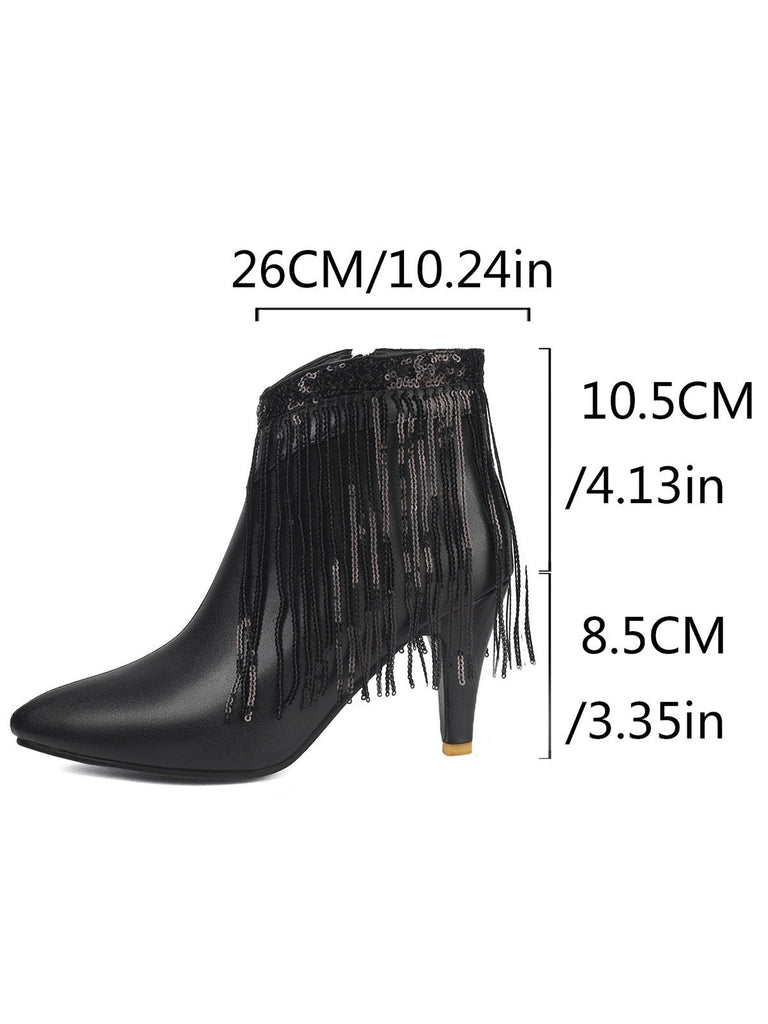 Bottines Chelsea à bout pointu et pompons métalliques