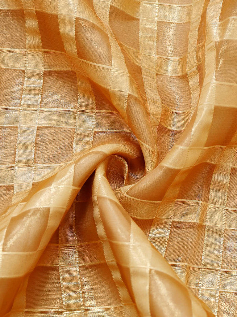 Robe de soirée mi-longue manches bouffantes en maille dorée des années 1940