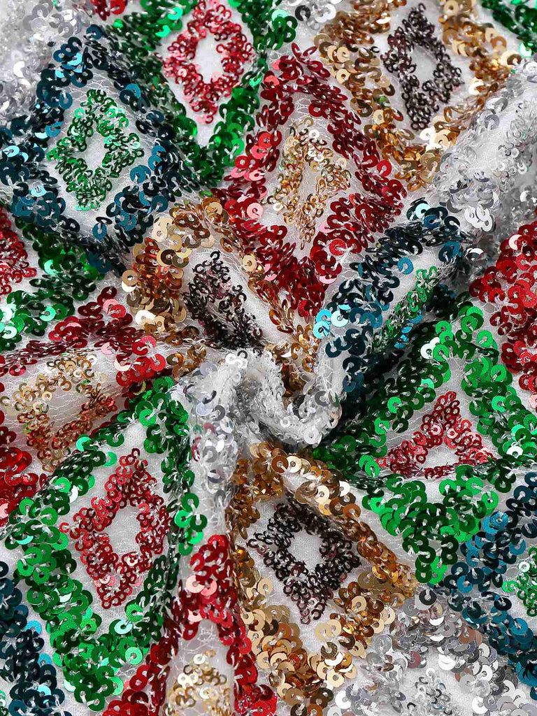 Robe moulante multicolore à paillettes Argyle des années 1970