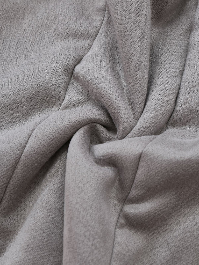 Manteau mi-long en suédine col revers uni des années 1930