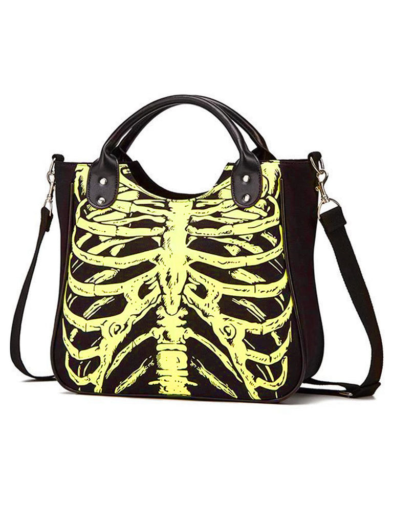 Sac à main vintage en toile squelette noire