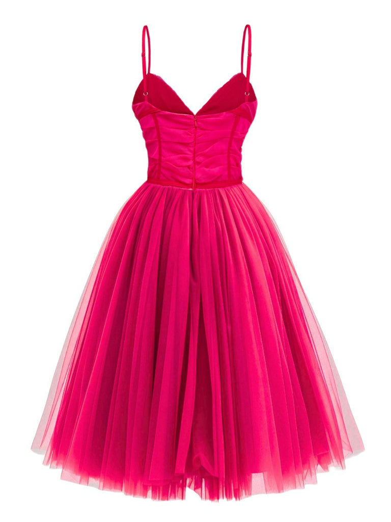 Robe en maille froncée col en v profond des années 1950