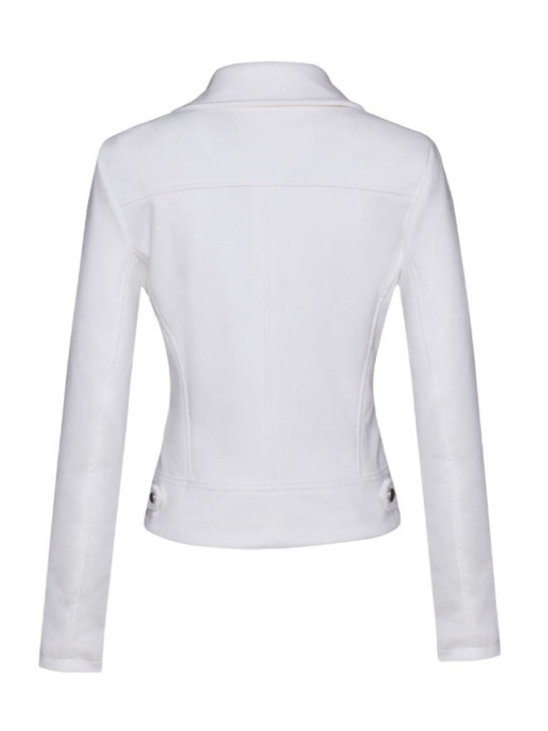 Veste en cuir suédé à revers uni années 1980