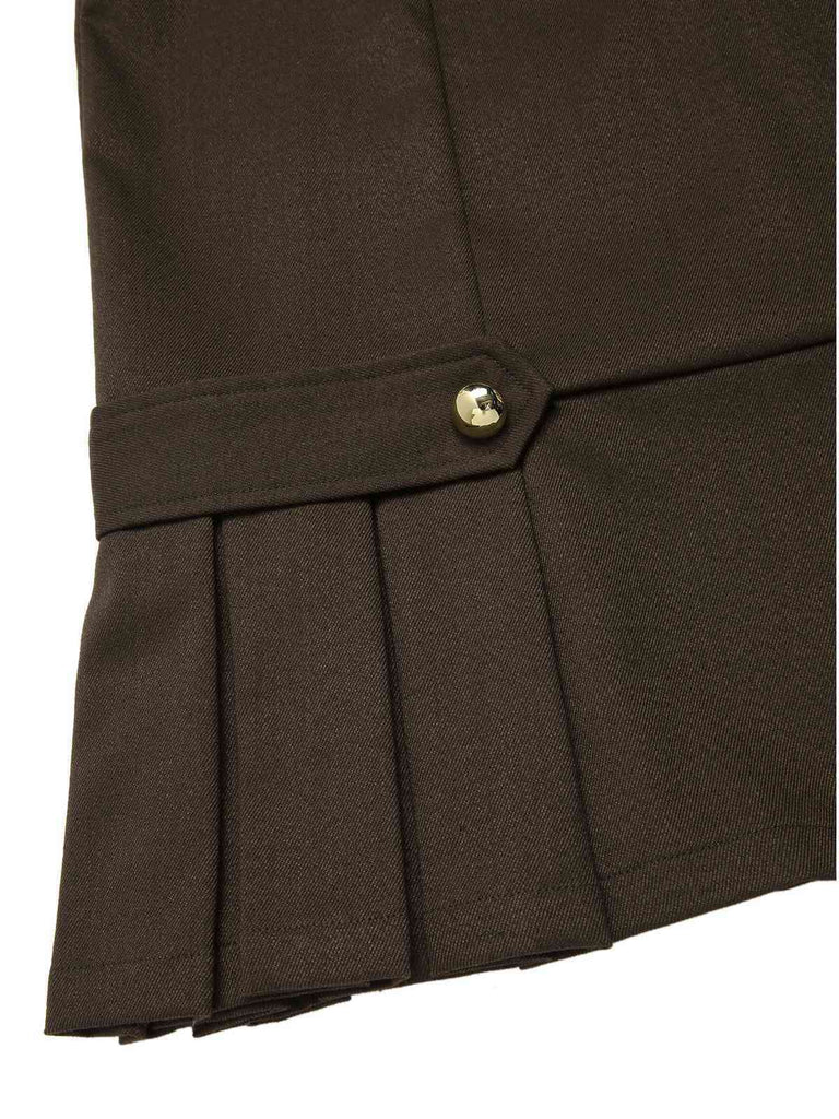 Robe crayon marron et col contrasté années 1960