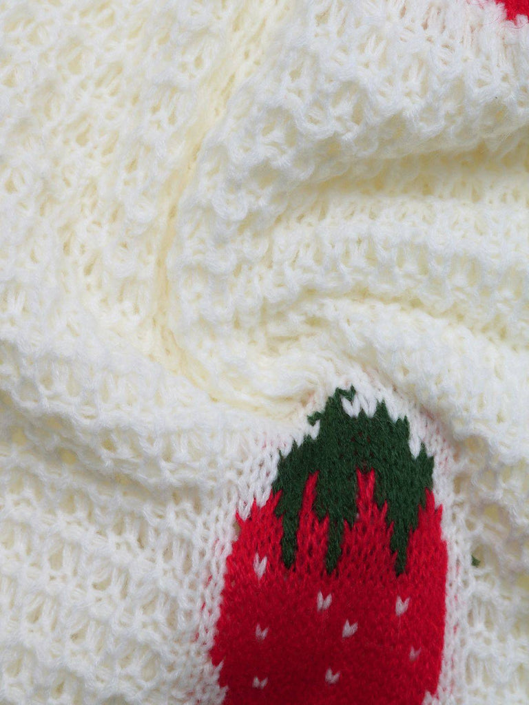 Cardigan beige en tricot fraise col v des années 1950