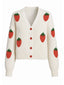 Cardigan beige en tricot fraise col v des années 1950