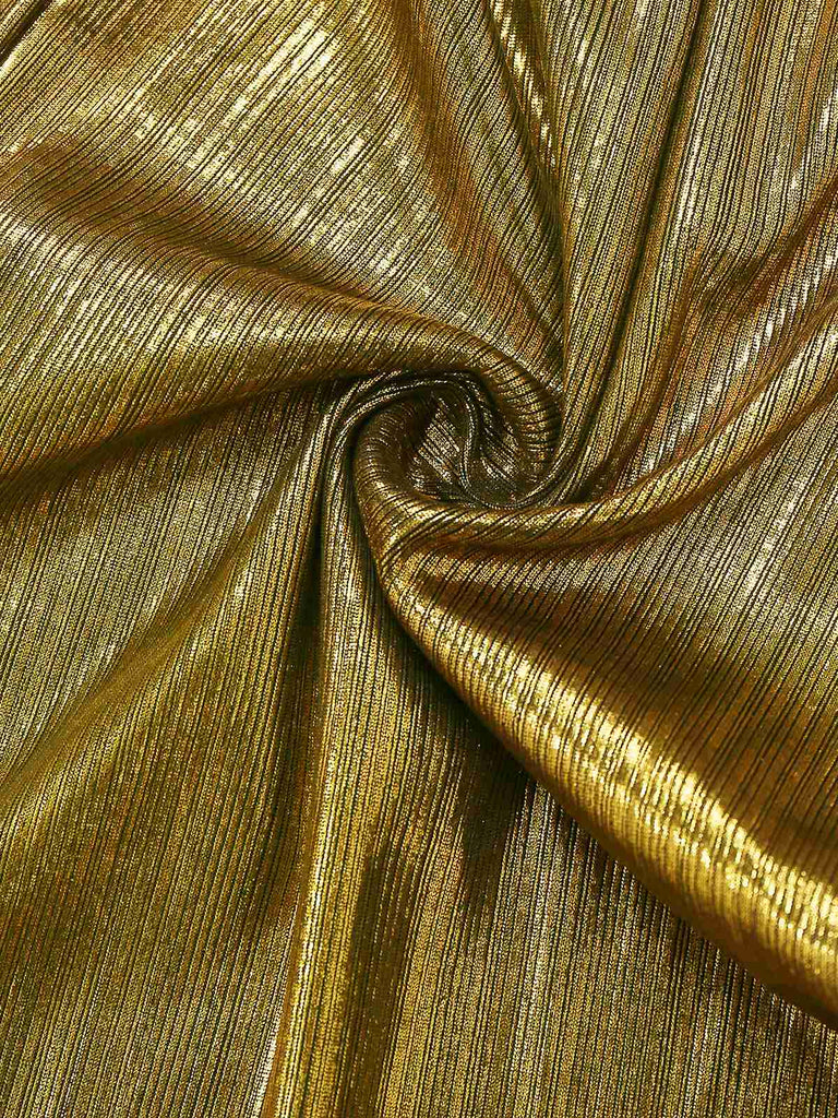 Combinaison doré à col en V en tissu métallisé années 1930