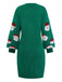 Robe pull verte de Noël motif le Père Noël des années 1960