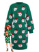 Robe pull verte de Noël motif le Père Noël des années 1960