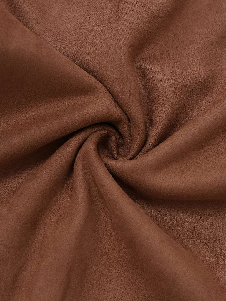 Trench-coat marron croisé à revers en daim années 1950