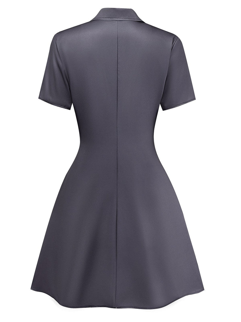 Robe chemise noire à imprimé cœurs de scorpion des années 1960