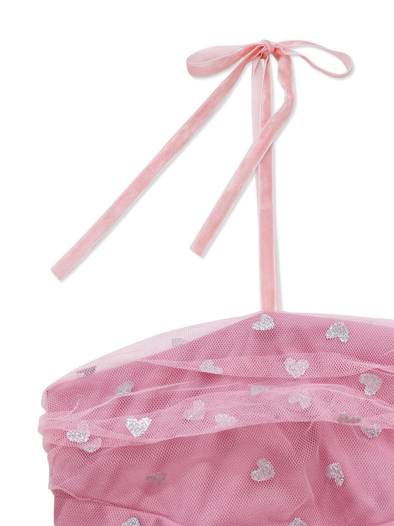 Robe de bal en tulle argenté à cœur et bretelles spaghetti années 1930