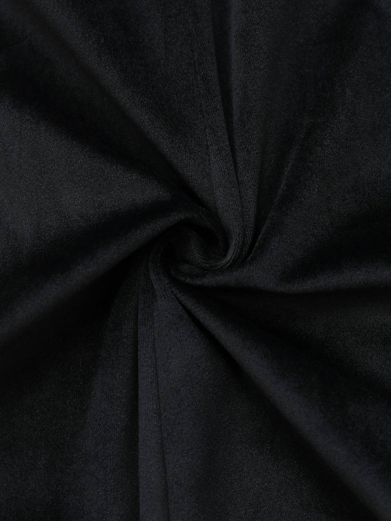 Veste noire brodée de fleurs de style victorien des années 1950