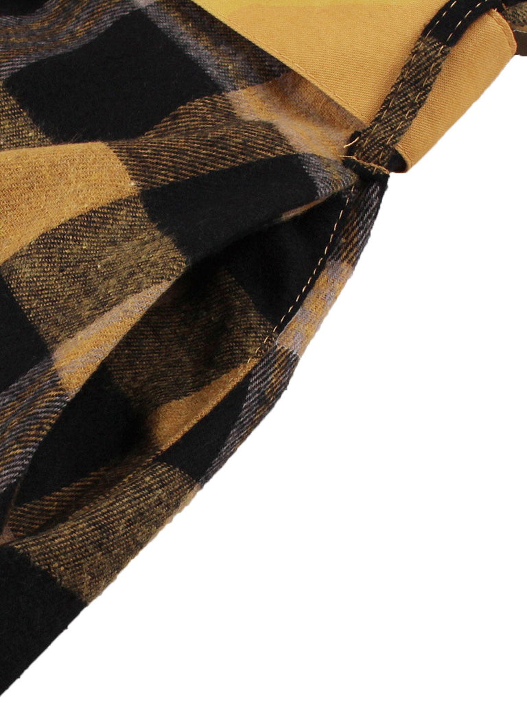 Robe à carreaux vichy avec ceinture et revers boutonnés des années 1950