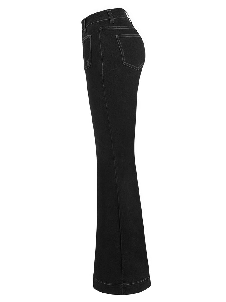 Jean évasé en denim à poches longues des années 1950