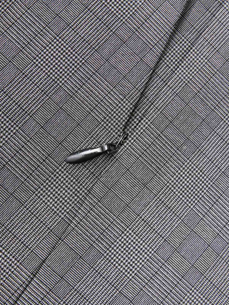 Chemisier à manches bouffantes satin et pantalon bretelles carreaux vert années 1940