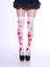 Bas cuissardes blancs et rouges à taches de sang pour Halloween