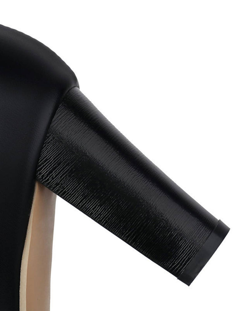 Bottes à talons hauts vintage en fausse fourrure avec boucle