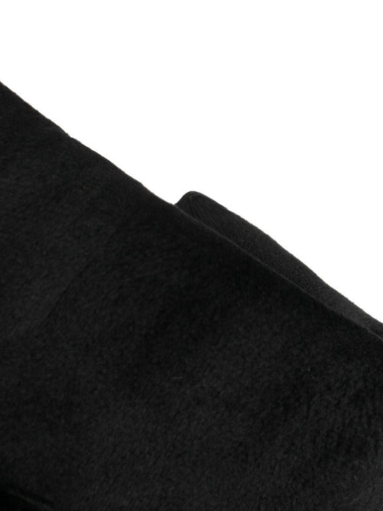 Bottes à talons hauts et bout rond en fausse fourrure vintage