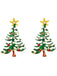 Boucles d'oreilles en strass en forme de sapin de Noël