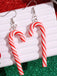 Boucles d'oreilles de Noël couleur bonbon en forme de canne arc-en-ciel