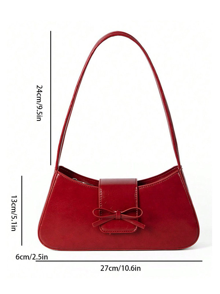 Sac baguette en cuir vintage avec nœud