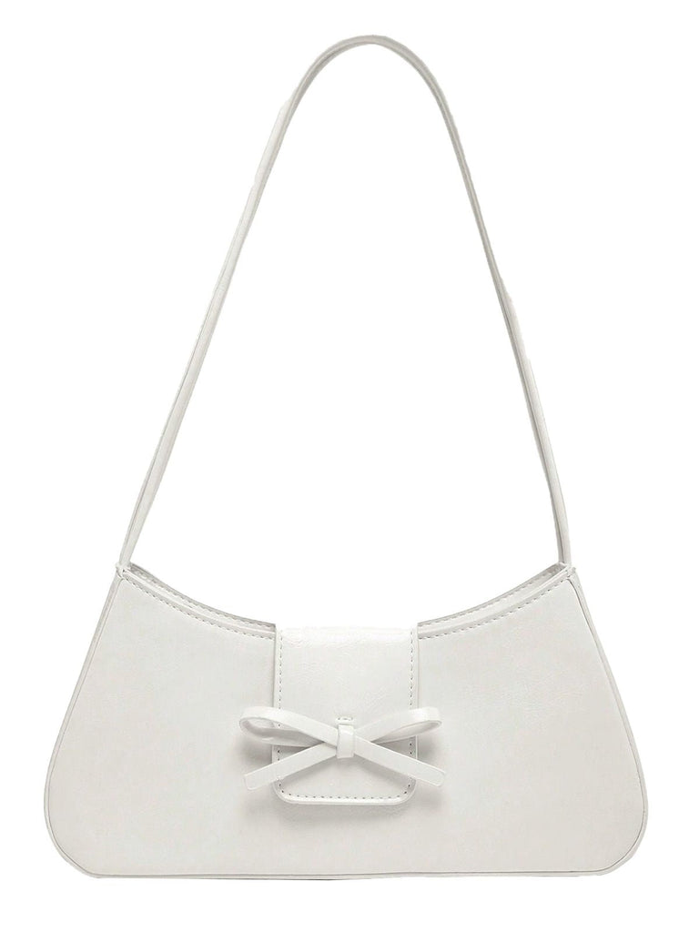 Sac baguette en cuir vintage avec nœud