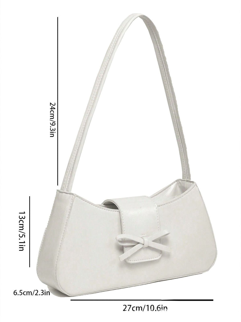 Sac baguette en cuir vintage avec nœud