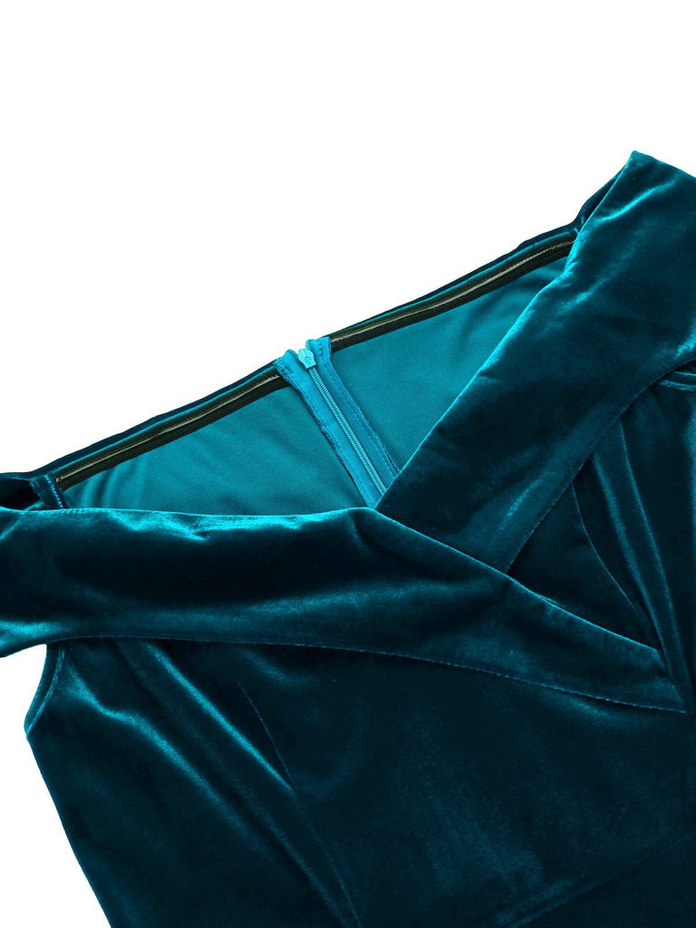 Robe Crayon Vintage Bordeaux Velours Année 60 Cocktail Chic