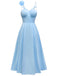 Robe nuisette ajourée à fleurs 3D unie années 1930