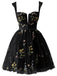 Robe courte en dentelle florale brodée années 1970