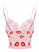 Corset Dentelle Rose Imprimé Bisou Saint-Valentin Année 1950