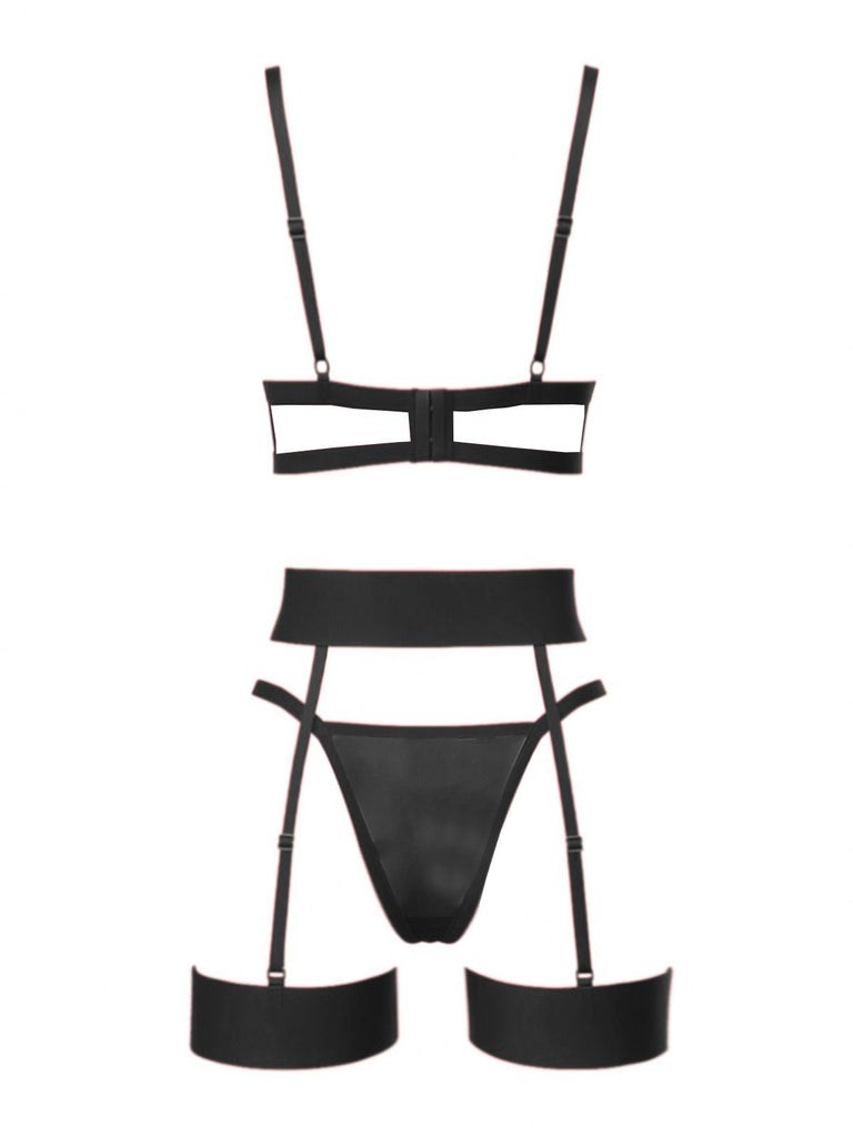 3PCS Ensemble de lingerie avec détail en dentelle et nœud des années 1980