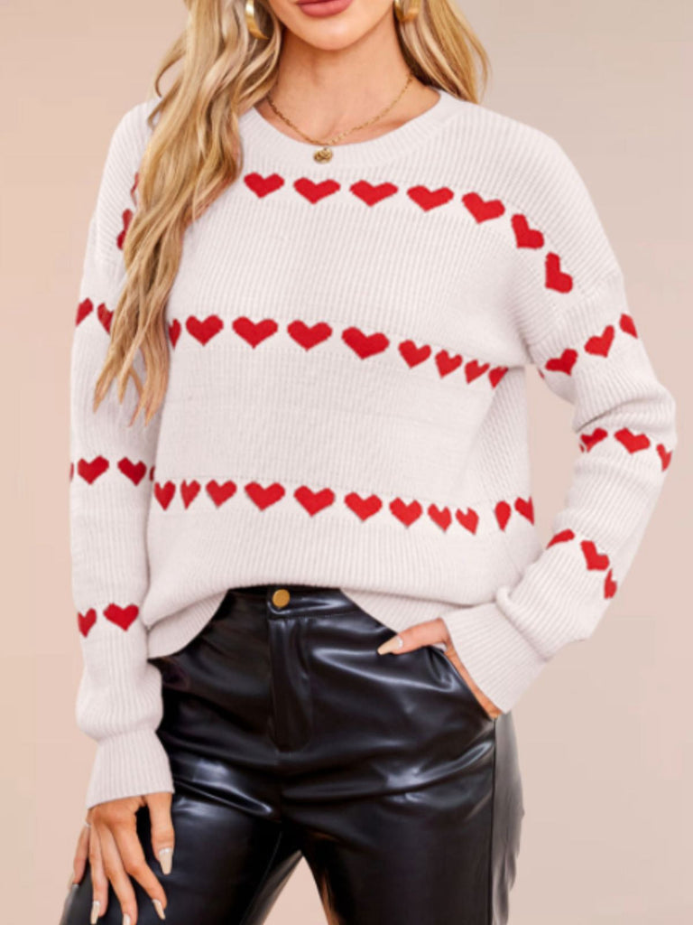 Pull Tricoté Cœur  Saint-Valentin Années 40