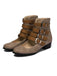 Bottes à bout rond petit talon épais et ajourées