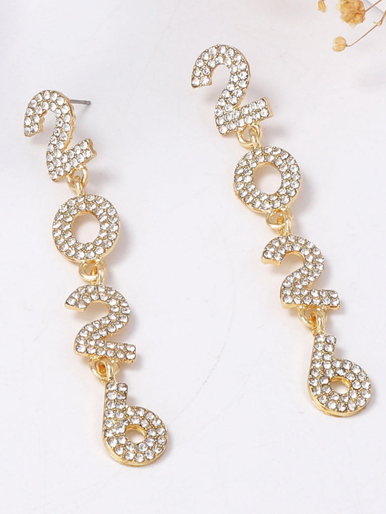 Boucles d'oreilles pendantes strass 2026 colorées pour le Nouvel An