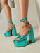 Chaussures à talons hauts métallisées disco à plateforme