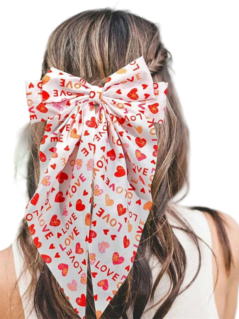 Épingle à cheveux nœud papillon imprimé cœur pour la Saint-Valentin