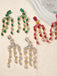 Boucles d'oreilles vintage en cristal et diamants en cascade