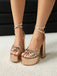 Chaussures à talons hauts métallisées disco à plateforme