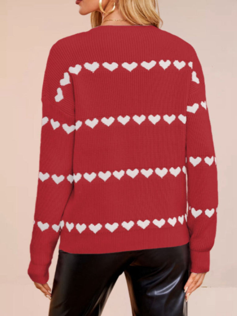 Pull Tricoté Cœur  Saint-Valentin Années 40