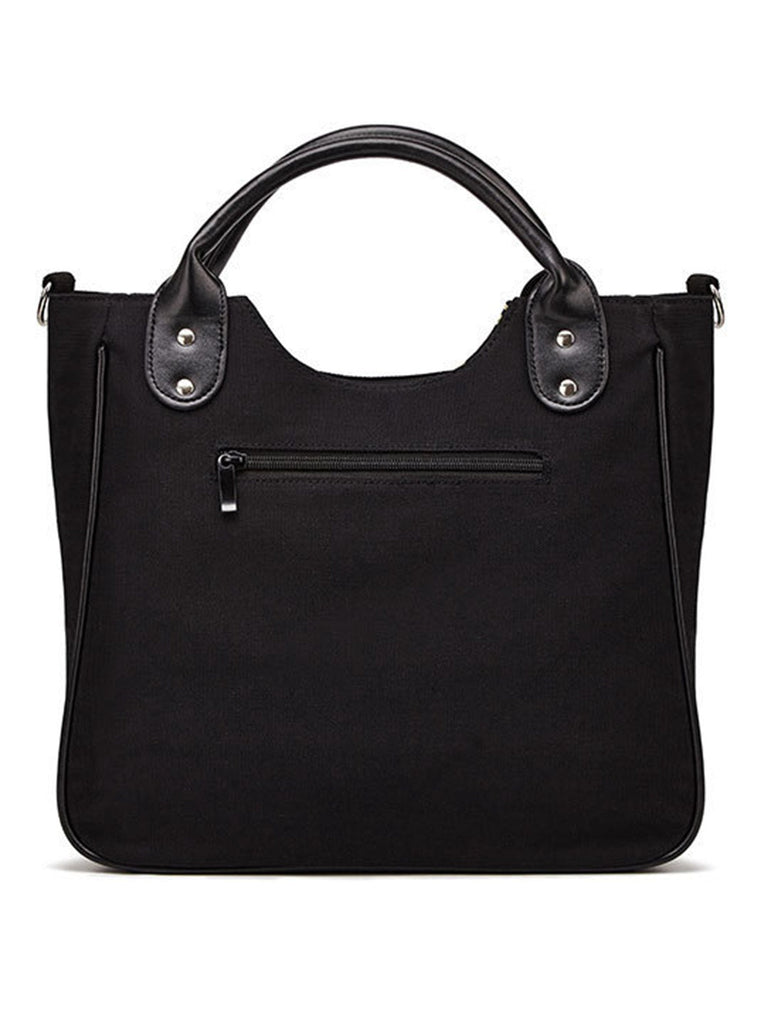 Sac à main vintage en toile squelette noire