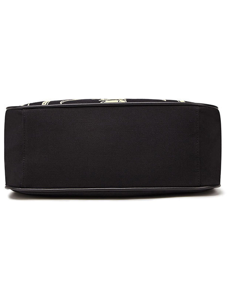 Sac à main vintage en toile squelette noire