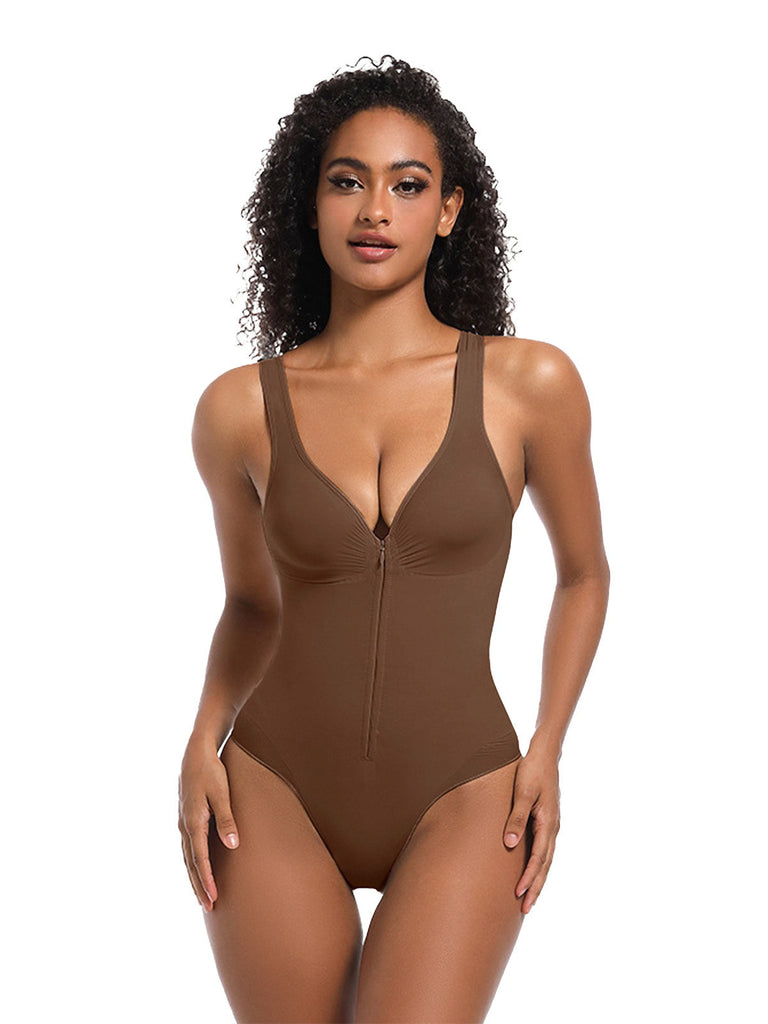 Body gainant à fermeture éclair sur le devant des années 1980