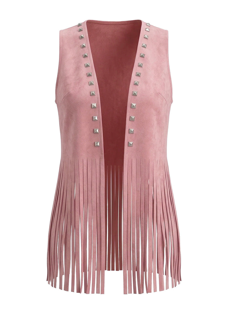 Gilet Western à Franges et Clous en Daim Années 30